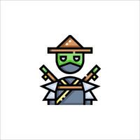 Ninja character icon in a minimalist style vector