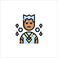 A pixel style character with a crown on his head vector