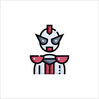 A robot icon with a red and white background vector