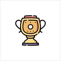 A golden trophy icon on a white background vector