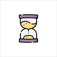 An hourglass icon with a sand timer inside vector