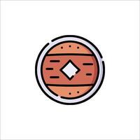 A round object with a diamond in the center vector