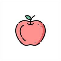 An apple icon in a flat style vector
