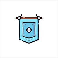 A blue shield with a diamond on it vector