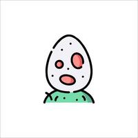 A cartoon egg with a face on it vector
