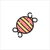 A cartoon lollipop with a bow on it vector