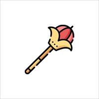 A pink and red stick with a flower on it vector