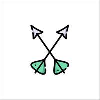Two arrows crossed in a line on a white background vector