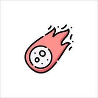 A red and white icon of a bowling ball vector