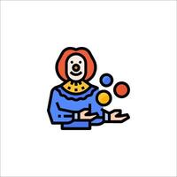 A clown with balls in his hands vector