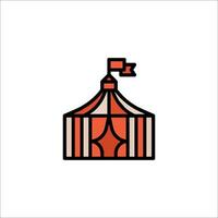 A circus tent icon in a line style vector