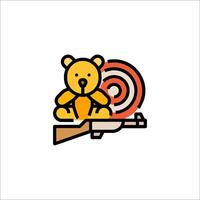 A teddy bear with a rifle and a target vector