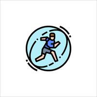 A man running in a circle icon vector
