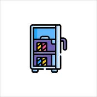 A refrigerator with a box of candy on it vector