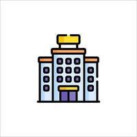 A building icon with a yellow top vector