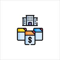 A building with a dollar sign on it vector