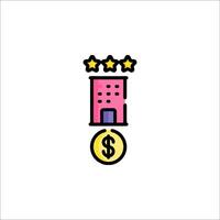 A building with a dollar sign and five stars vector