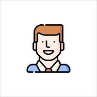 A man with a tie and a smile icon vector