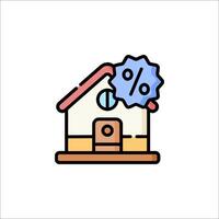 A house with a percent sign on it vector