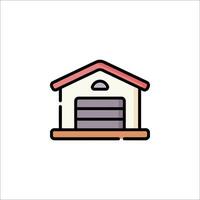 A house with a garage icon on a white background vector