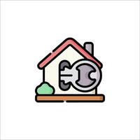A house with a key in the door and a keyhole vector