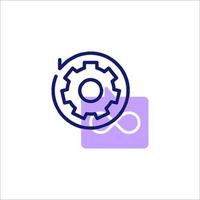A gear wheel and a button icon vector