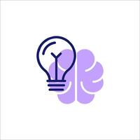A light bulb and a brain icon vector