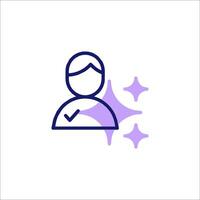 A person with a check mark icon vector