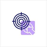 A target icon with a target and arrow vector