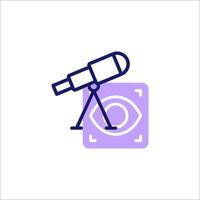 A telescope and a camera icon vector