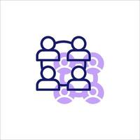 A group of people are connected in a circle vector