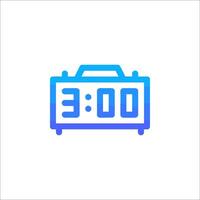 A clock icon with a blue background vector