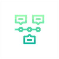 A green and blue icon of a computer vector