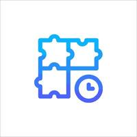 A puzzle piece with a clock on it vector