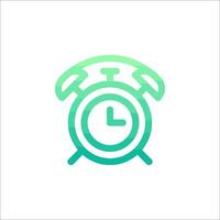 A clock icon with a green and blue color scheme vector