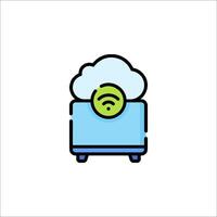 A cloud with a wifi icon on top of it vector