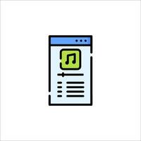 A music note icon on a phone screen vector