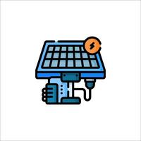 A solar panel with a coin on it vector