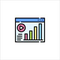 A player icon with a bar chart vector
