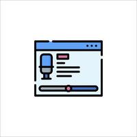 A microphone icon on a computer screen vector
