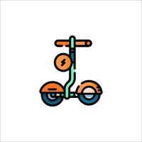 A scooter with a handlebar and a light on it vector