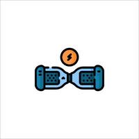A hoverboard with a coin on it vector