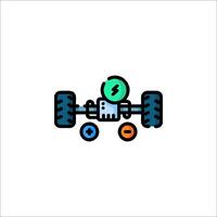 A car with a light bulb on top of it vector