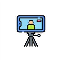 camera icon on tripod vector