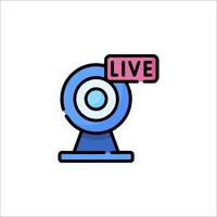 A webcam with the word live on it vector