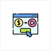 A player with a dollar sign and a dollar sign icon vector