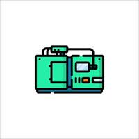 A green and black machine icon on a white background vector