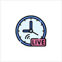 A clock with the word live on it vector