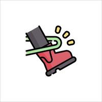 A red boot with a handle on it vector