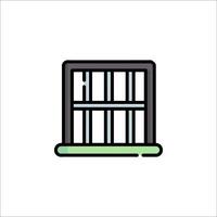 Jail cell icon isolated on white background vector